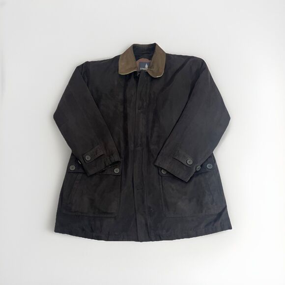 London Fog Men’s Black Zip Coat XL Reg w/ Removable Liner & Nubuck Collar - Picture 2 of 16